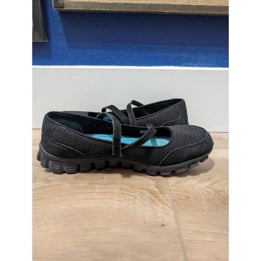 Skechers EZ Flex 2 Mary Jane Flats Black BBK Comfort Walking Shoes Women's 8.5 - Picture 7 of 12